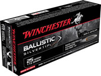 Winchester Supreme Rifle Ammunition SBST25WSSA, 25 WSSM, Ballistic Silvertip, 115 GR, 3060 fps, 20 Rd/bx