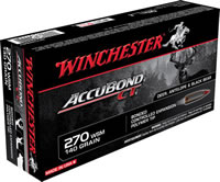 Winchester Supreme Rifle Ammunition S270WSMCT, 270 WSM, AccuBond CT, 140 GR, 3200 fps, 20 Rd/bx