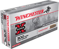 Winchester Super-X Rifle Ammunition X300WSM1, 300 WSM, Power-Point, 150 GR, 3270 fps, 20 Rd/bx