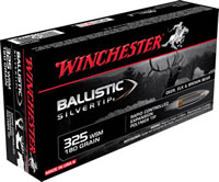 Winchester Supreme Rifle Ammunition SBST325S, 325 WSM, Ballistic Silvertip, 180 GR, 3060 fps, 20 Rd/bx