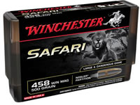 Winchester Supreme Safari Rifle Ammunition S458WSLSP, 458 Winchester Mag, Nosler Partition, 500 GR, 2240 fps, 20 Rd/bx