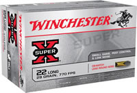 Winchester Super-X CB Match Rimfire Ammunition X22LRCBMA, 22 Long CB, Lead Round Nose (RN), 29 GR, 770 fps, 50 Rd/bx