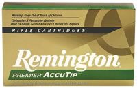 Remington Premier Accutip Rifle Ammunition PRA7MMRB, 7 MM Remington Mag, Accutip Boat Tail, 150 GR, 3110 fps, 20 Rd/bx