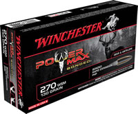 Winchester Super-X Rifle Ammunition X270SBP, 270 WSM, Power Max Bonded, 130 GR, 3275 fps, 20 Rd/bx