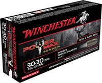 Winchester Super-X Rifle Ammunition X30306BP, 30-30 Winchester, Power Max Bonded, 150 GR, 2390 fps, 20 Rd/bx