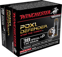 Winchester Supreme Elite Handgun Ammunition S38PDB, 38 Special +P, Bonded PDX1, 130 GR, 20 Rd/bx