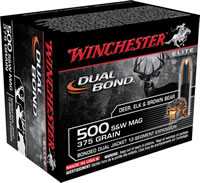 Winchester Supreme Elite Ammunition S500SWDB, 500 S&W, Dual Bond, 350 GR, 1725 fps, 20 Rd/bx