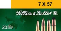 Sellier & Bellot Rifle Ammunition SB757B, 7mmX57mm Mauser, Soft Point (SP), 139 GR, 2651 fps, 20 Rd/Bx