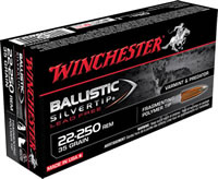 Winchester Supreme Rifle Ammunition S22250RLF, 22-250 Remington, Ballistic Silvertip Lead-Free, 35 GR, 4350fps, 20 Rd/bx