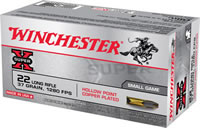 Winchester Super-X Rimfire Ammunition X22LRH, 22 LR, Lead Hollow Point (HP), 37 GR, 1280 fps, 50 Rd/bx