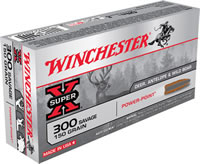 Winchester Super-X Rifle Ammunition X3001, 300 Savage, Power-Point, 150 GR, 2630 fps, 20 Rd/bx