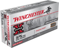 Winchester Super-X Rifle Ammunition X375W, 375 Winchester, Power-Point, 200 GR, 2200 fps, 20 Rd/bx