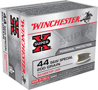 Winchester Super-X Pistol Ammunition X44STHPS2, 44 Special, Silvertip Hollow Point (HP), 200 GR, 900 fps, 20 Rd/bx