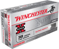 Winchester Super-X Pistol Ammunition X38SMRP, 38 Special, Lead Wadcutter, 148 GR, 710 fps, 50 Rd/bx