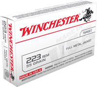 Winchester USA Rifle Ammunition USA223R1, 223 Remington, Full Metal Jacket (FMJ), 55 GR, 3240 fps, 20 Rd/bx