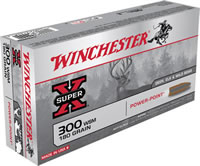 Winchester Super-X Rifle Ammunition X300WSM, 300 WSM, Power-Point, 180 GR, 2970 fps, 20 Rd/bx