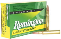 Remington Rifle Ammuntion R338W1, 338 Winchester Mag, Core-Lokt Pointed Soft Point (SP), 225 GR, 2780 fps, 20 Rd/bx