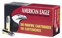 Federal American Eagle Rimfire Ammunition AE5022, 22 Long Rifle, Lead  Round Nose (RN), 40 GR, 1240 fps, 50 Rd/bx