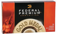 Federal Gold Medal Match Cartridge GM6555M3, 6.5mmX55mm Swede, Sierra MatchKing BTHP, 123 GR, 2750 fps, 20 Rd/bx