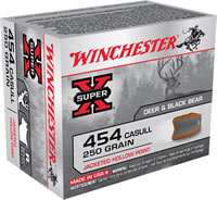 Winchester Super-X Pistol Ammunition X454C3, 454 Casull, Jacketed Hollow Point (JHP), 250 GR, 1300 fps, 20 Rd/bx