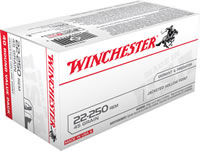 Winchester USA Rifle Ammunition USA222502, 22-250 Remington, Jacketed Hollow Point (JHP), 45 GR, 4000 fps, 40 Rd/bx