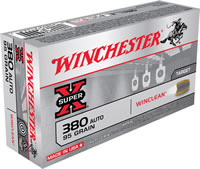 Winchester WinClean Handgun Ammunition WC3801, 380 ACP, Brass Enclosed Base, 95 GR, 955 fps, 50 Rd/bx