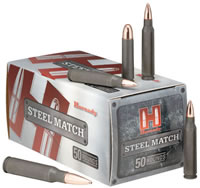 Hornady Steel Match Rifle Ammunition 8103, 30 Carbine, Full Metal Jacket (FMJ), 110 GR, 50 Rd/bx