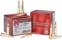 Hornady Superformance Varmint Rifle Ammunition 83005, 17 Hornet, V-Max, 20 GR, 3650 fps, 25 Rd/bx