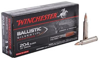 Winchester Supreme Rifle Ammunition S204RLF, 204 Ruger, Ballistic Silvertip Lead-Free, 32 GR, 4050 fps, 20 Rd/bx