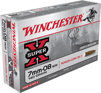 Winchester Power Core Rifle Ammunition X708LF, 7mm-08 Remington, Power Core 95/5 Lead-Free, 140 GR, 2800 fps, 20 Rd/Bx