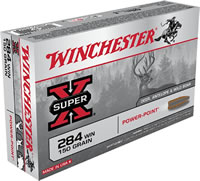 Winchester Super-X Rifle Ammunition X2842, 284 Winchester, Power-Point, 150 GR, 2860 fps, 20 Rd/bx