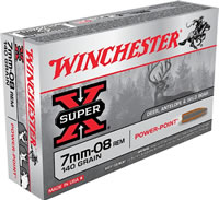 Winchester Power Max Bonded Rifle Ammunition X708BP, 7mm-08 Remington, Power Max Bonded, 140 GR, 2800 fps, 20 Rd/bx