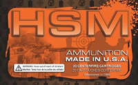 HSM Pistol Ammunition 500SW-8R-N, 500 S&W Magnum, Hollow Point, 300 GR, 1286 fps, 20 Rds/bx