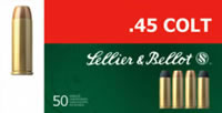 Sellier & Bellot Pistol Ammunition SB45D, 45 Long Colt, Lead Flat Nose (FN), 250 GR, 761 fps, 50 Rd/bx