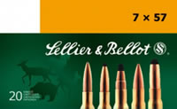 Sellier & Bellot Pistol Ammunition SB757D, 7mmX57mm Mauser, Hollow Point Capped, 158 GR, 2483 fps, 20 Rd/bx