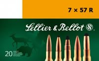 Sellier & Bellot Pistol Ammunition SB757RA, 7mmX57mm Mauser, SPCE, 173 GR, 2608 fps, 20 Rd/bx