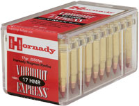 Hornady Varmint Express Rimfire Ammunition 83170, 17 HMR, V-Max, 17 GR, 2550 fps, 50 Rd/bx