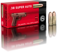 Geco Handgun Ammunition 2317711, 38 Super, Full Metal Jacket (FMJ), 124 GR, 1290 fps, 50 Rd/bx