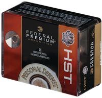 Federal Premium Personal Defense Pistol Ammunition P9HST1S, 9MM, HST Jacketed Hollow (HP), 124 GR, 1150 fps, 20 Rd/bx