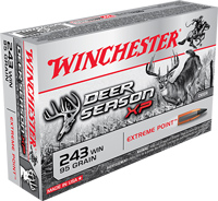 Winchester Deer Season XP Rifle Ammunition X243DS, 243 Winchester, Extreme Point Polymer Tip, 95 GR, 3100 fps, 20 Rd/bx