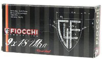 Fiocchi Specialty Pistol Ammunition 9X18, 9mmX18mm Ultra Police, Full Metal Jacket (FMJ), 100 GR, 1065 fps, 50 Rd/bx