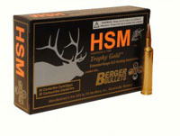 HSM Trophy Gold Rifle Ammunition 24387VLD, 243 Winchester, Berger Hunting VLD, 87 GR, 3267fps, 20 Rd/Bx