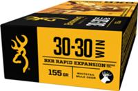 Browning BXR Rapid Expansion Rifle Ammunition B192130301, 30-30 Winchester, BXR, 155 GR, 2390 fps, 20 Rd/Bx