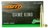 HSM Game King Rifle Ammunition 27012N, 270 Winchester, Spitzer Boat Tail, 130 GR, 20 Rd/Bx