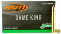 HSM Game King Rifle Ammunition 35WHELEN1N, 35 Whelen, Spitzer Boat Tail, 225 GR, 2550 fps, 20 Rd/Bx