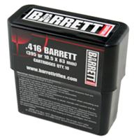 Barrett Rifle Ammunition 12178, 416 Barrett, Boat Tail, 398 GR, 3025 fps, 10 Rd/Bx