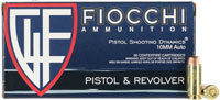 Fiocchi Shooting Dynamics Pistol Ammunition 10AP, 10mm, Full Metal Jacket (FMJ), 180 GR, 1250 fps, 50 Rd/bx