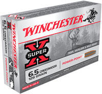 Winchester Super-X Rifle Ammunition X651, 6.5 Creedmoor, Power Point, 129 GR, 2820 fps, 20 Rd/Bx