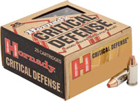 Hornady Critical Defense Pistol Ammunition 90061, 327 Federal Magnum, 80 Grain, FTX, 25 Rds/Bx