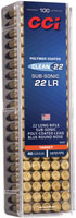 CCI Target & Plinking Rimfire Ammunition 944CC, 22 LR, Poly Coated Lead Round Nose, 40 GR, 1235 fps, 100 Rds/Bx